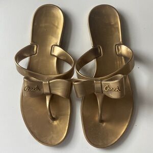 Gold Coach sandals size 7